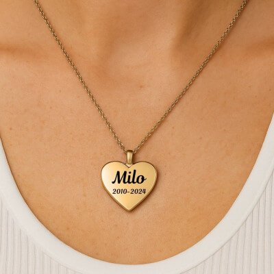 Personalised Dog Memorial Heart Urn Necklace –... Personalised Dog Memorial Heart Urn Necklace –...