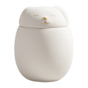 Urne funéraire pour chien personnalisée en céramique avec couvercle chien endormi – Urne pour animal avec nom & dates