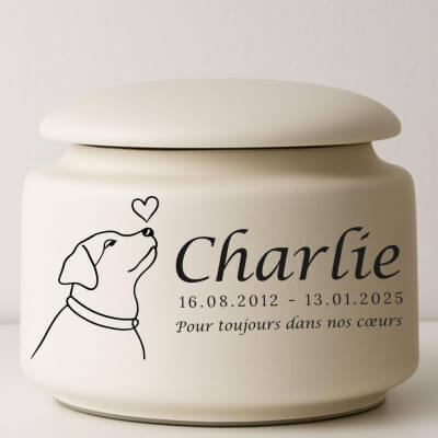 Personalised Ceramic Dog Urn – Pet Cremation... Personalised Ceramic Dog Urn – Pet Cremation...