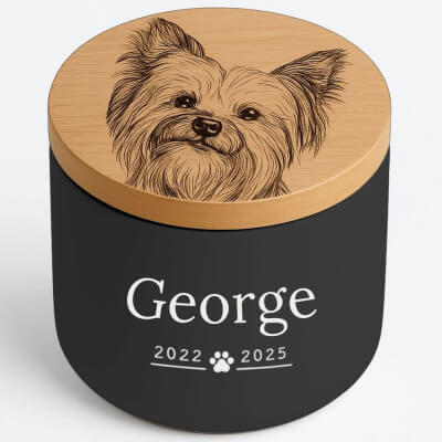 Personalised Ceramic Dog Urn with Engraved... Personalised Ceramic Dog Urn with Engraved...