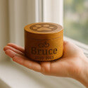 Urne funéraire pour chien en bois cœur-patte infini – Urne pour animal avec nom & dates gravés