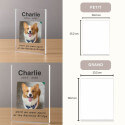 Plaque commémorative chien personnalisée​ – Cadre photo portait en acrylique pour chien avec photo, nom & dates
