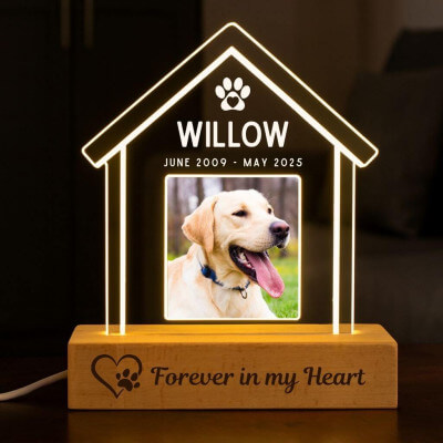 Personalised Dog Memorial Light with Photo –...