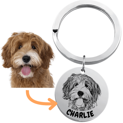 Porte-clés médaille Personnalisé avec Photo -...