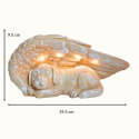Statuette commémorative ange pour chien avec lampe solaire LED – Statue chien résine pour jardin résistante aux intempéries